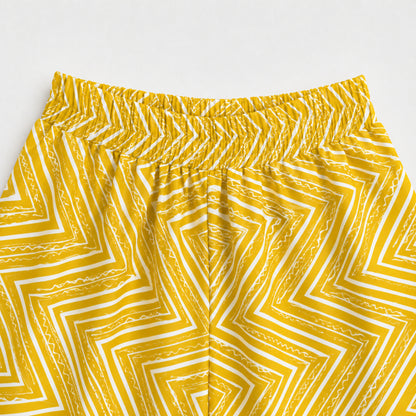 The Magic Wand Woven Sleeveless Floral Printed Ruffle Top And Palazzo Set - Yellow