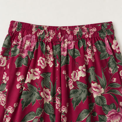 The Magic Wand Cambric Cotton Woven Sleeveless Floral Printed Laced Kurti And Afghani Pant Set - Magenta