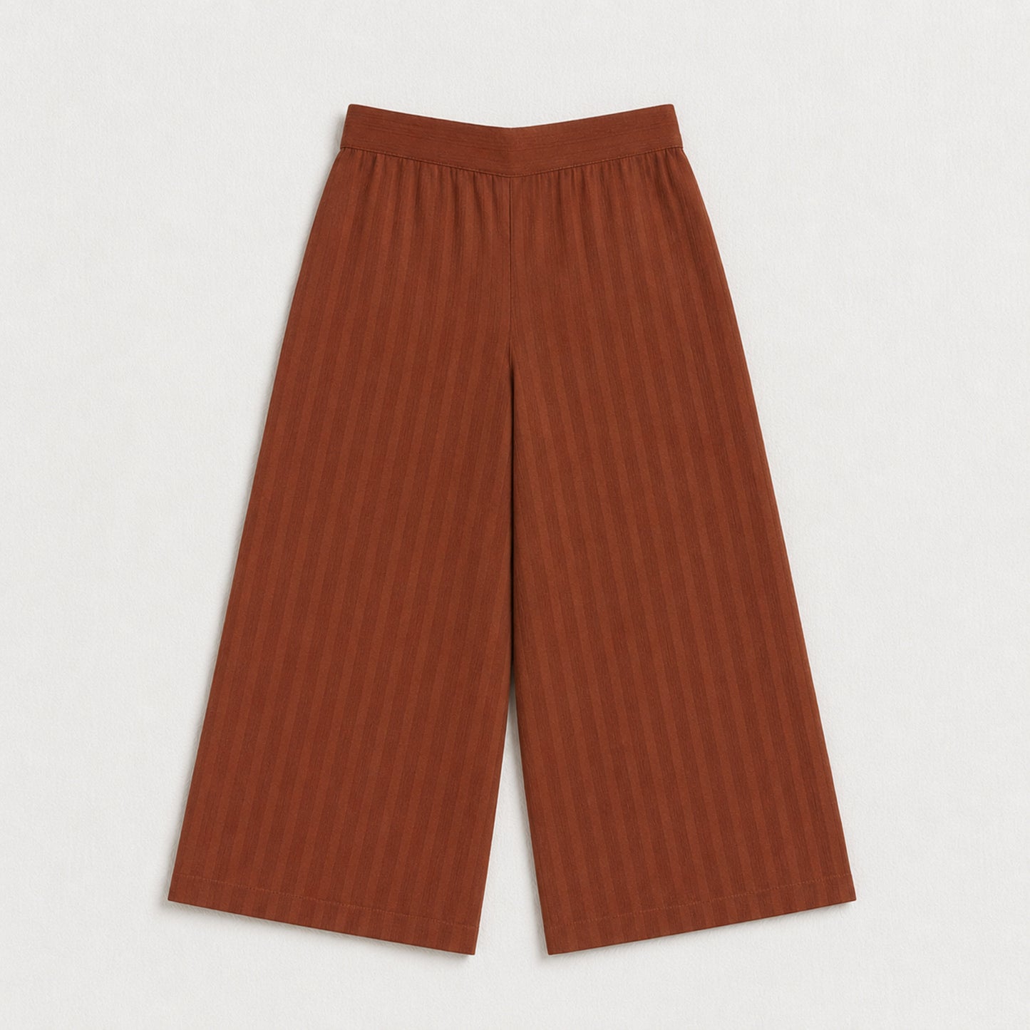 The Magic Wand  Woven Sleeveless Textured Stripe Waistcoat Top And Pant Set - Brown