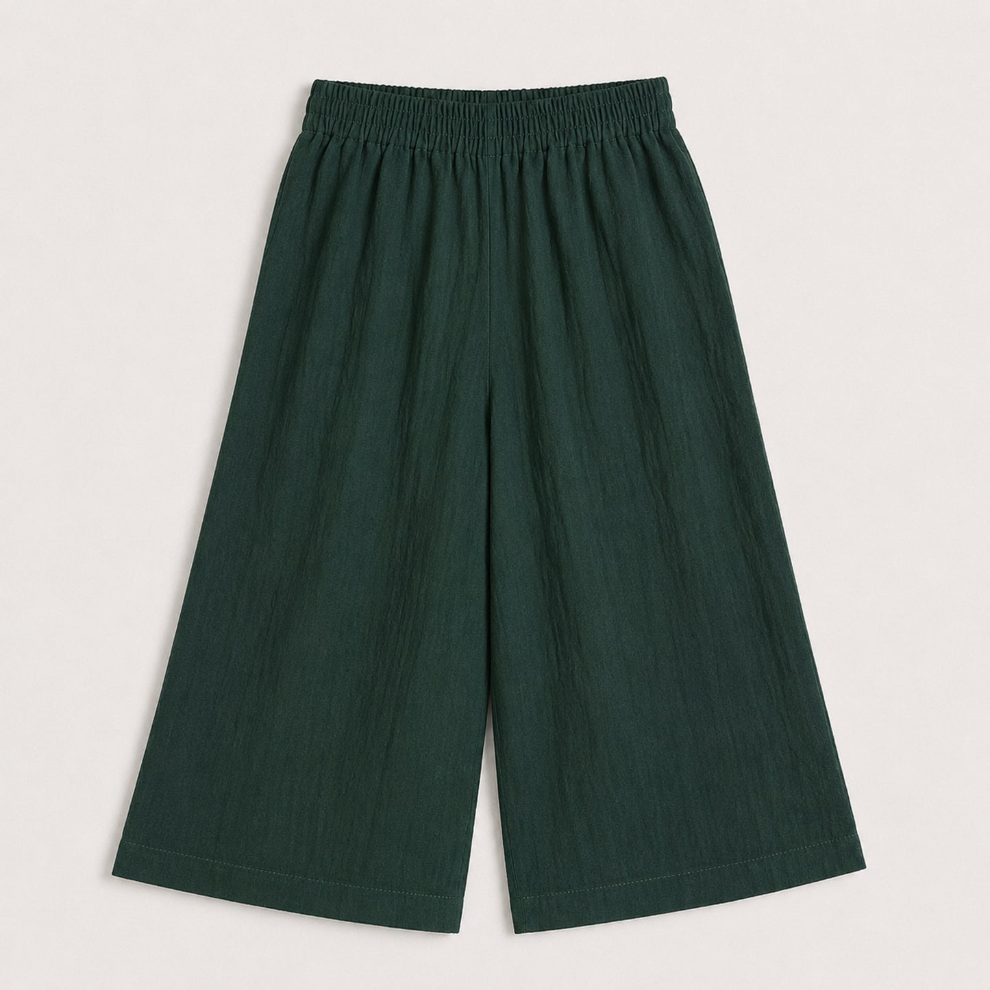The Magic Wand Cotton Woven Sleeveless Solid Waistcoat Top And Pant Set - Bottle Green