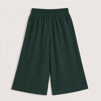 The Magic Wand Cotton Woven Sleeveless Solid Waistcoat Top And Pant Set - Bottle Green