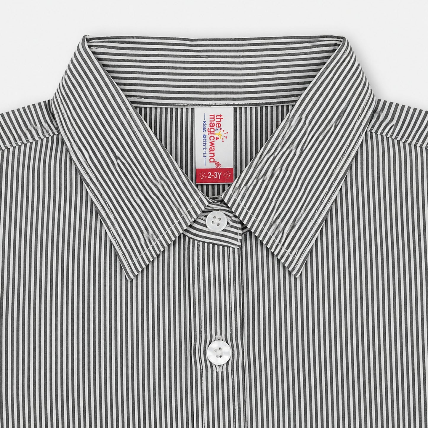 The Magic Wand Cotton Woven Half sleeves Striped Shirt And Pant With Patch Pocket - White