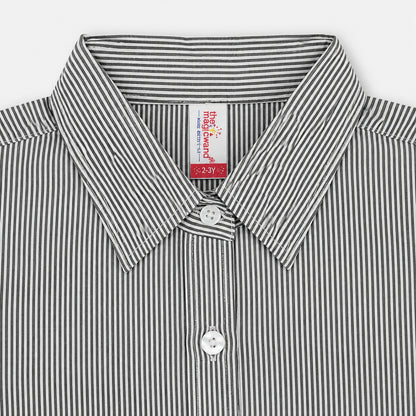 The Magic Wand Cotton Woven Half sleeves Striped Shirt And Pant With Patch Pocket - White