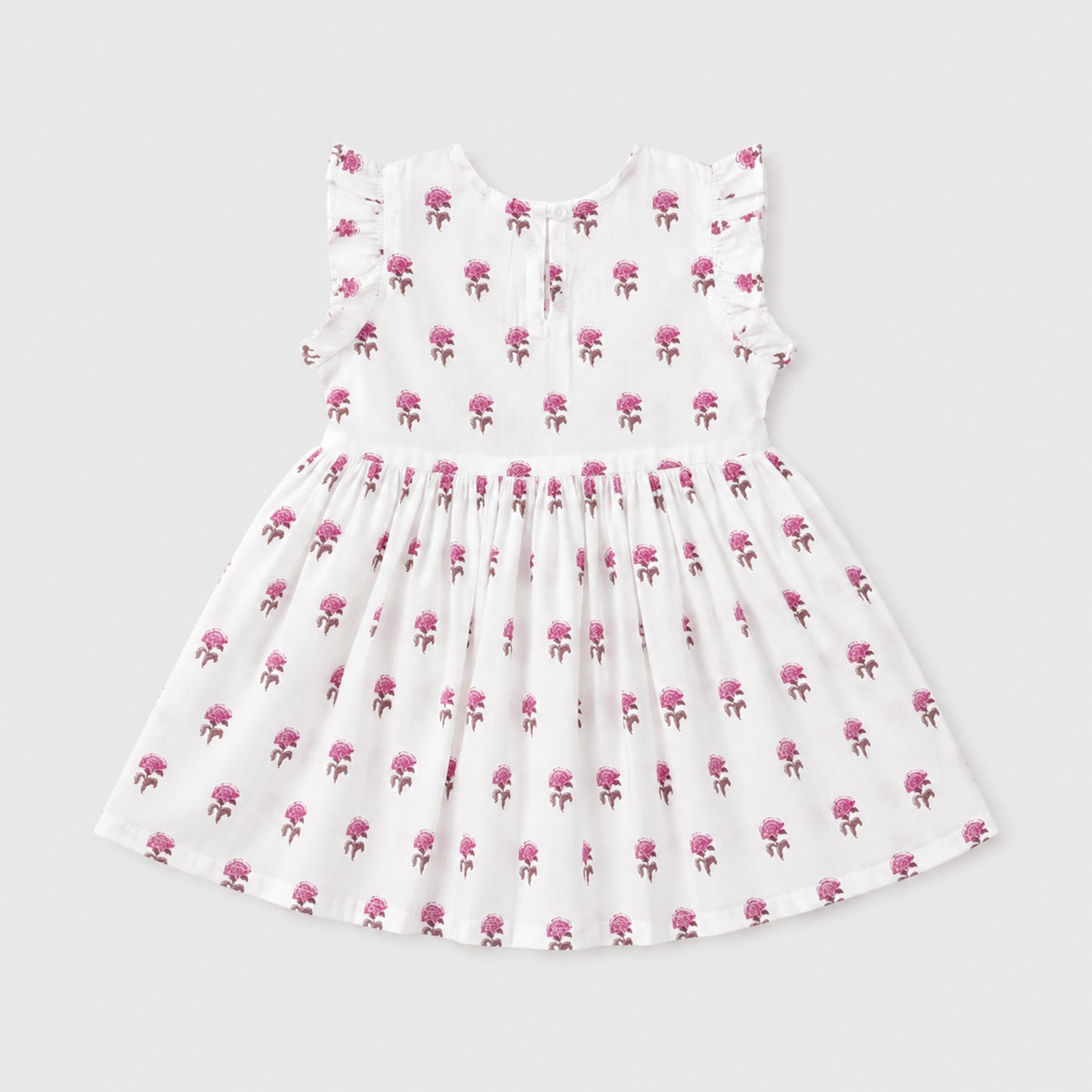 The Magic Wand Cotton Woven Frill Sleeves Floral Printed Top And Pant Set - Pink
