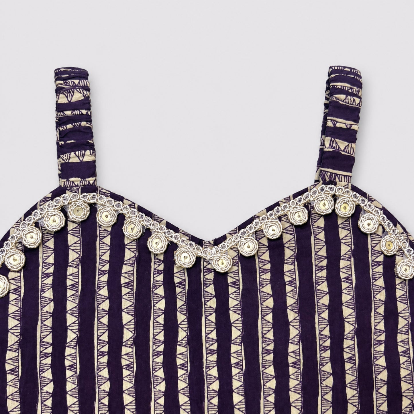 The Magic Wand Cambric Woven Laced Sweetheart Neck Choli And Floral Lehenga Set With Dupatta - Purple