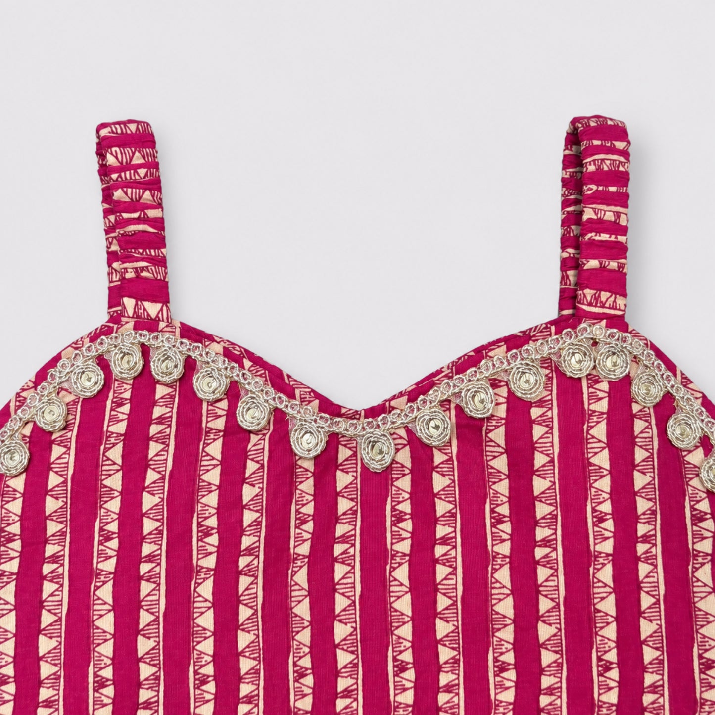 The Magic Wand Cambric Woven Laced Sweetheart Neck Choli And Floral Lehenga Set With Dupatta - Fuchsia