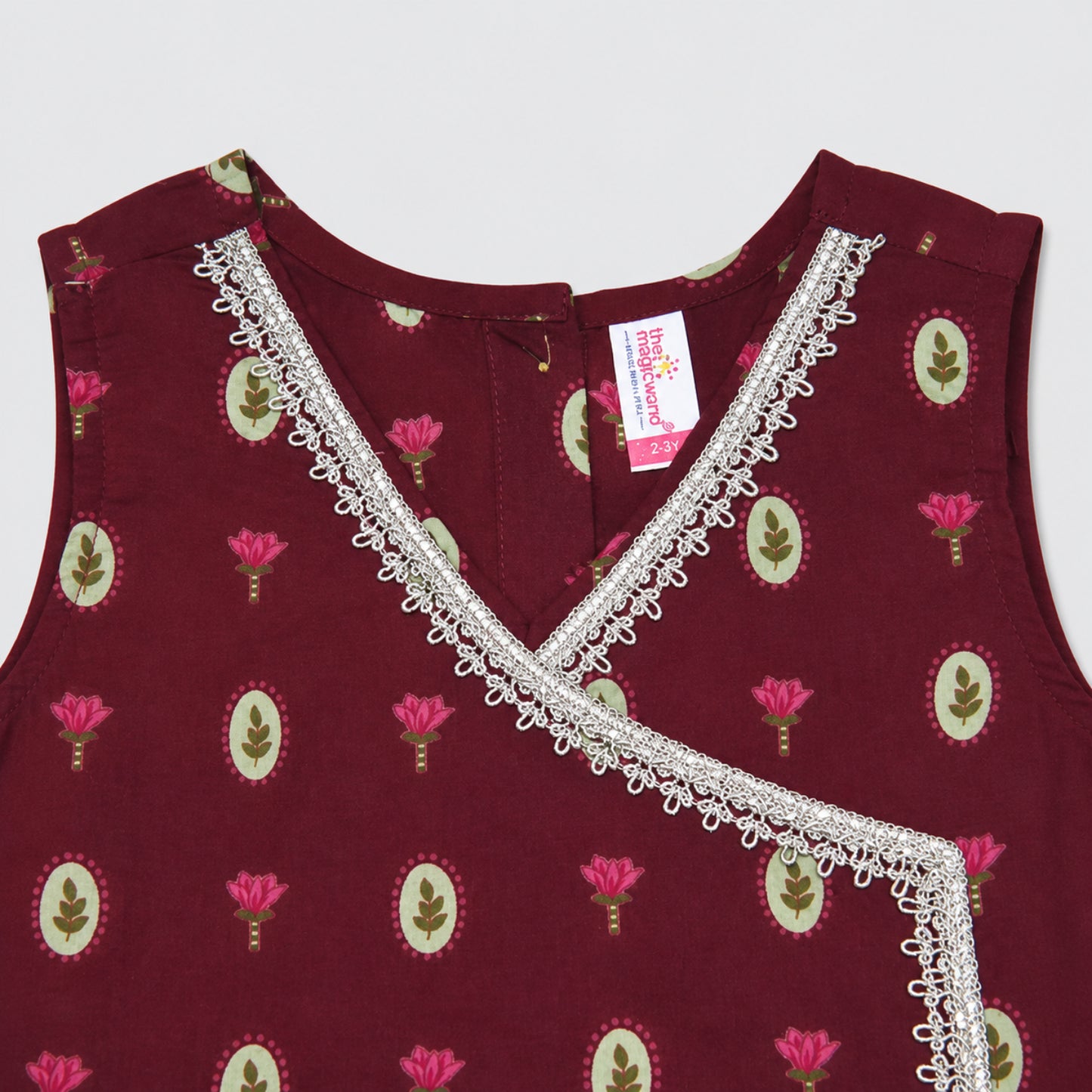The Magic Wand Cambric Woven Laced Paisley Buta Printed Choli And Lehenga Set With Dupatta - Maroon