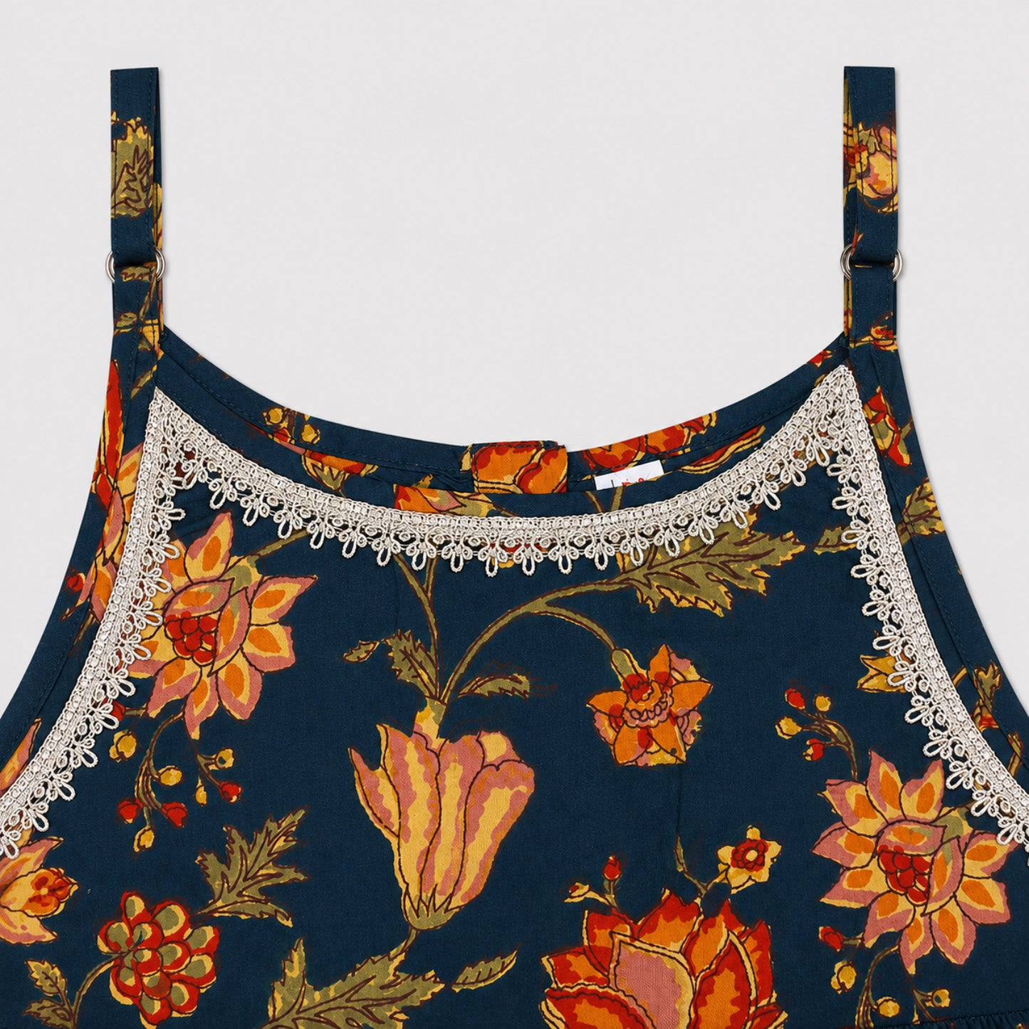 The Magic Wand Cambric Woven Laced Floral Printed Choli And Lehenga Set With Dupatta - Teal Blue