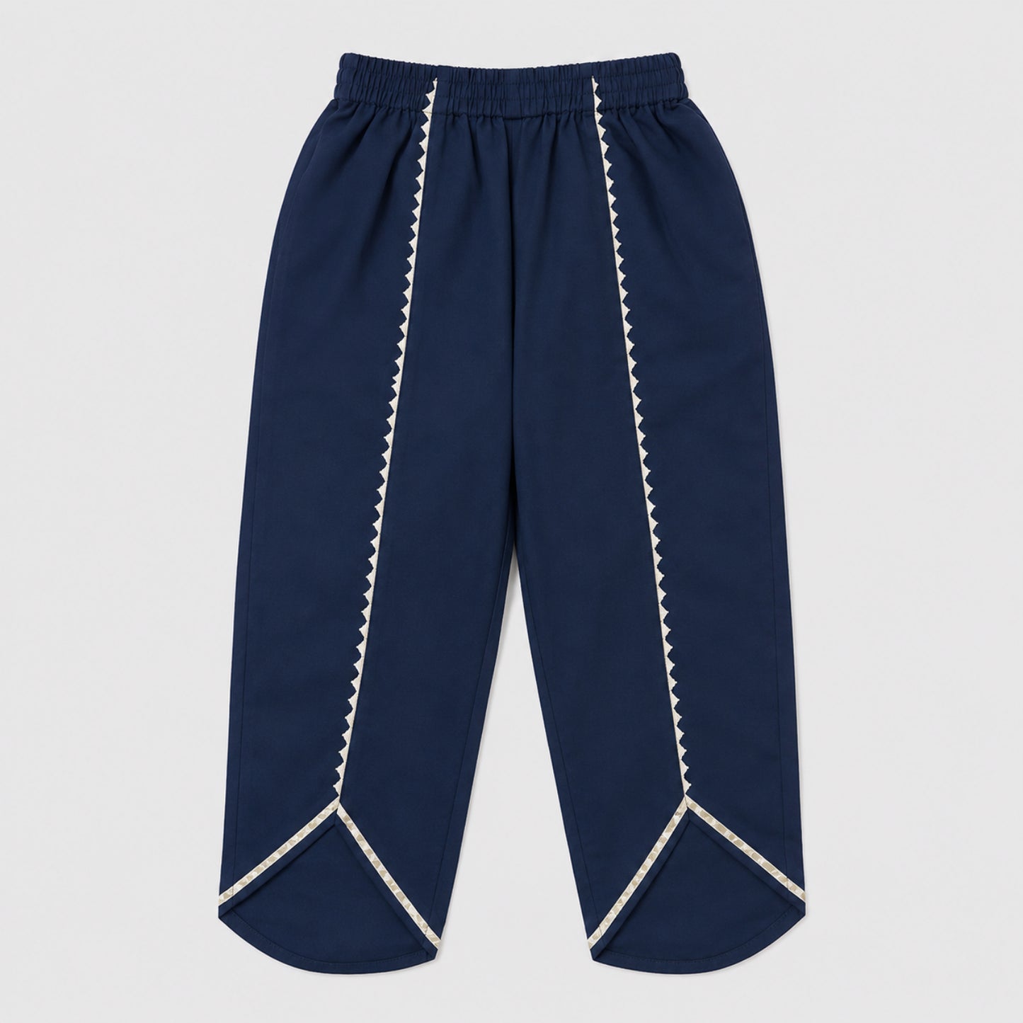 The Magic Wand Cambric Woven Bell Sleeves Bandhani Gathered Kurta And Tulip Pants Set - Navy Blue
