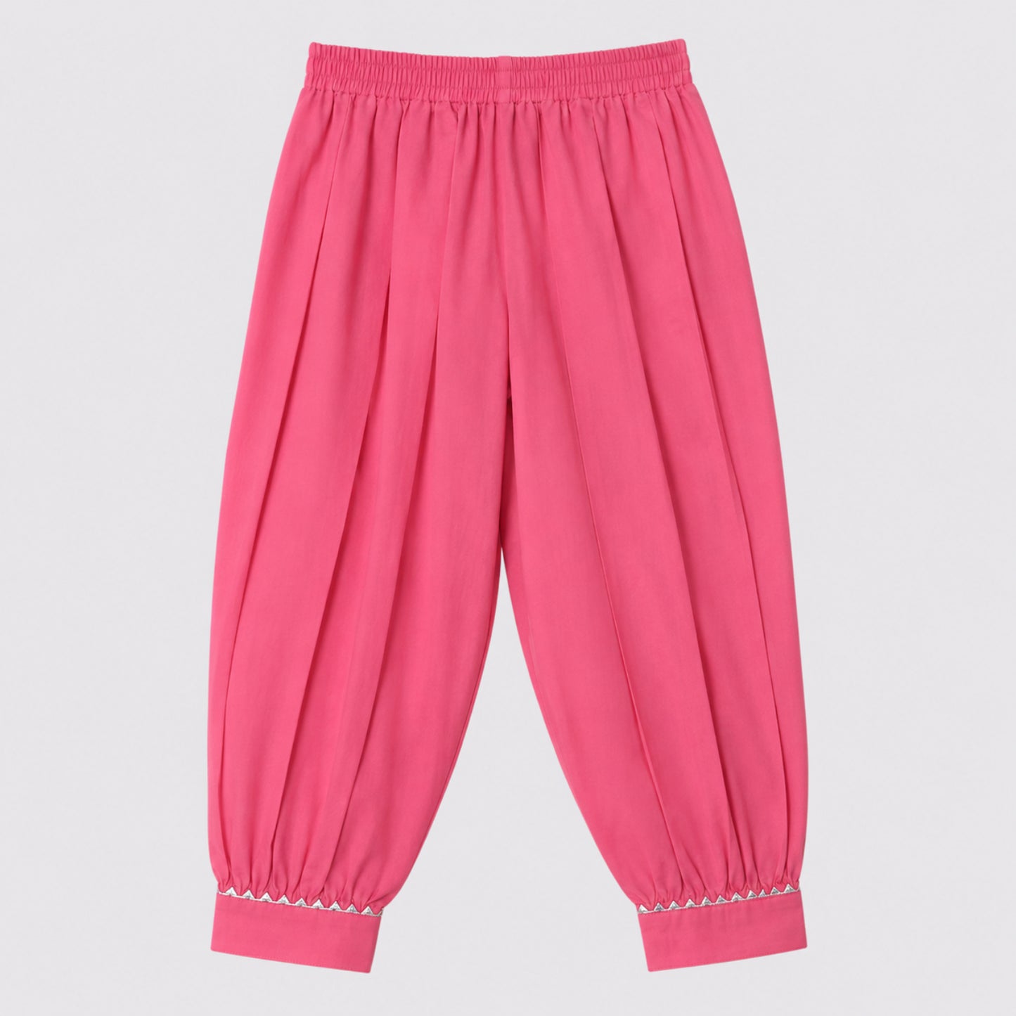 The Magic Wand Cambric Woven Buta Printed Gathered Top And Afghani Pant Set - Pink