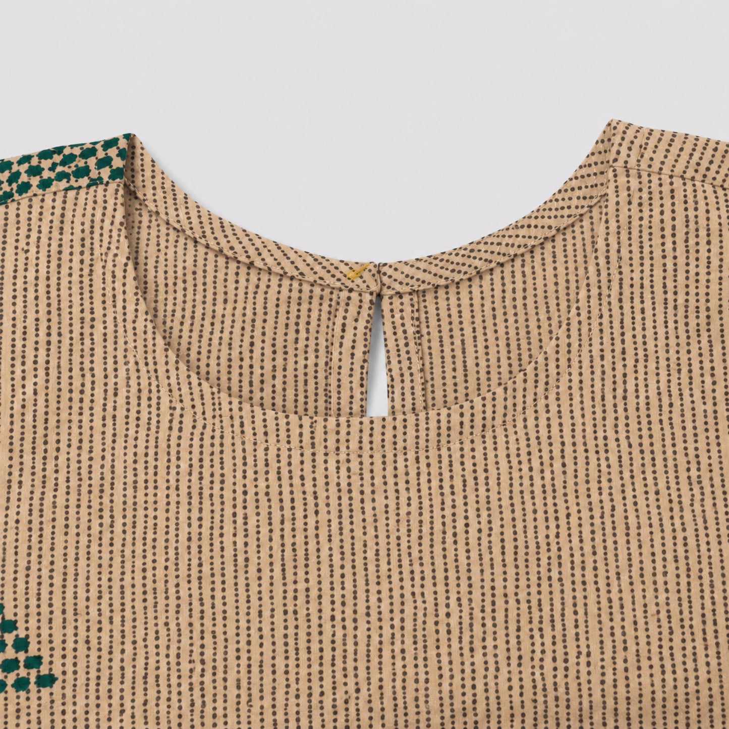 The Magic Wand Cambric Woven Frill Sleeves Geometric Printed Top And Pant Set - Green