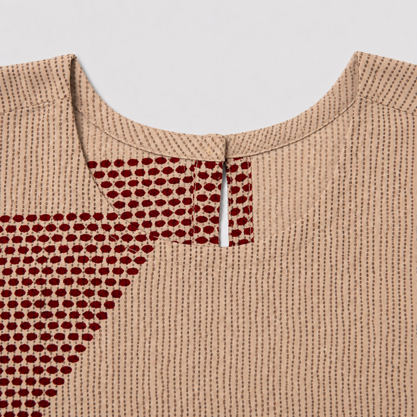 The Magic Wand Cambric Woven Frill Sleeves Geometric Printed Top And Pant Set - Maroon