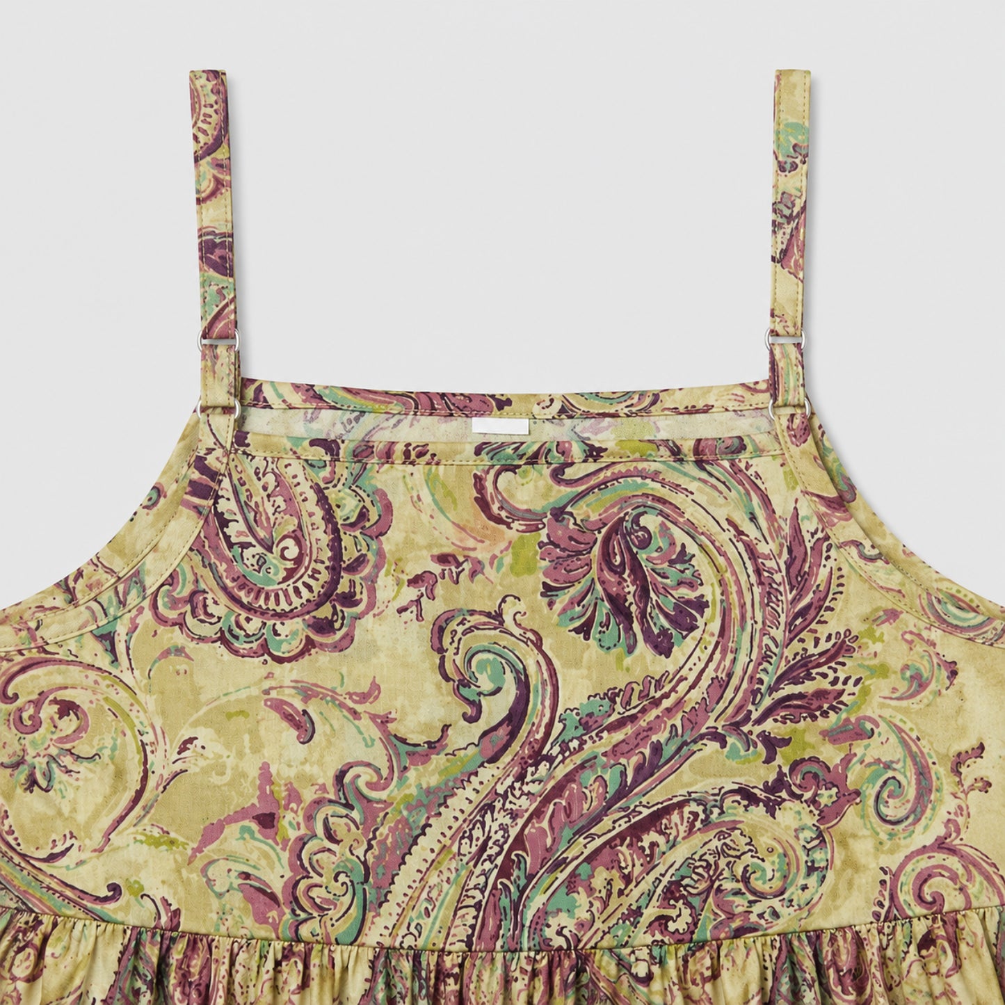 The Magic Wand Cambric Woven Paisley Printed Tiered Dress And Stripe Waistcoat - Pink