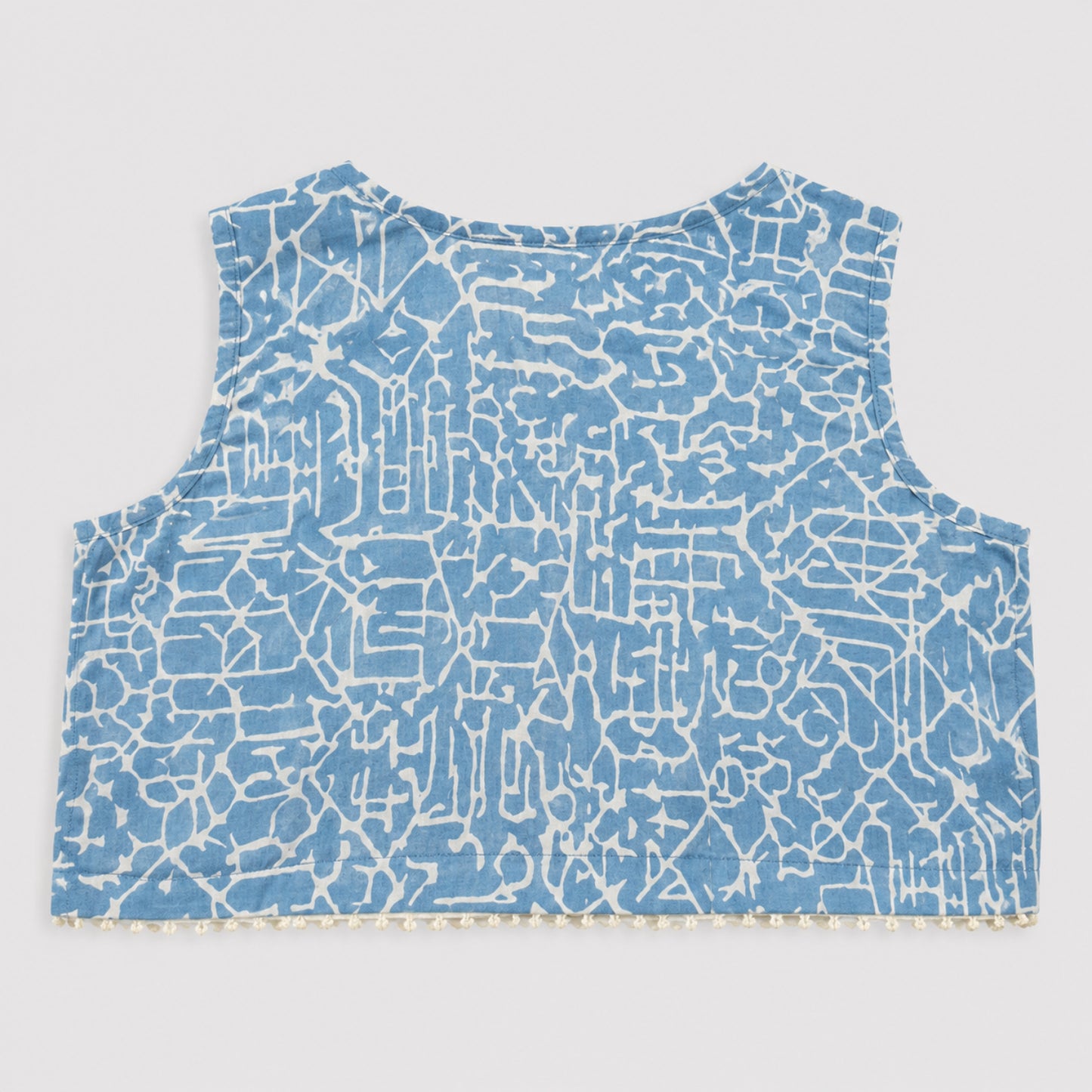 The Magic Wand Cambric Woven Paisley Printed Tiered Dress And Stripe Waistcoat - Blue