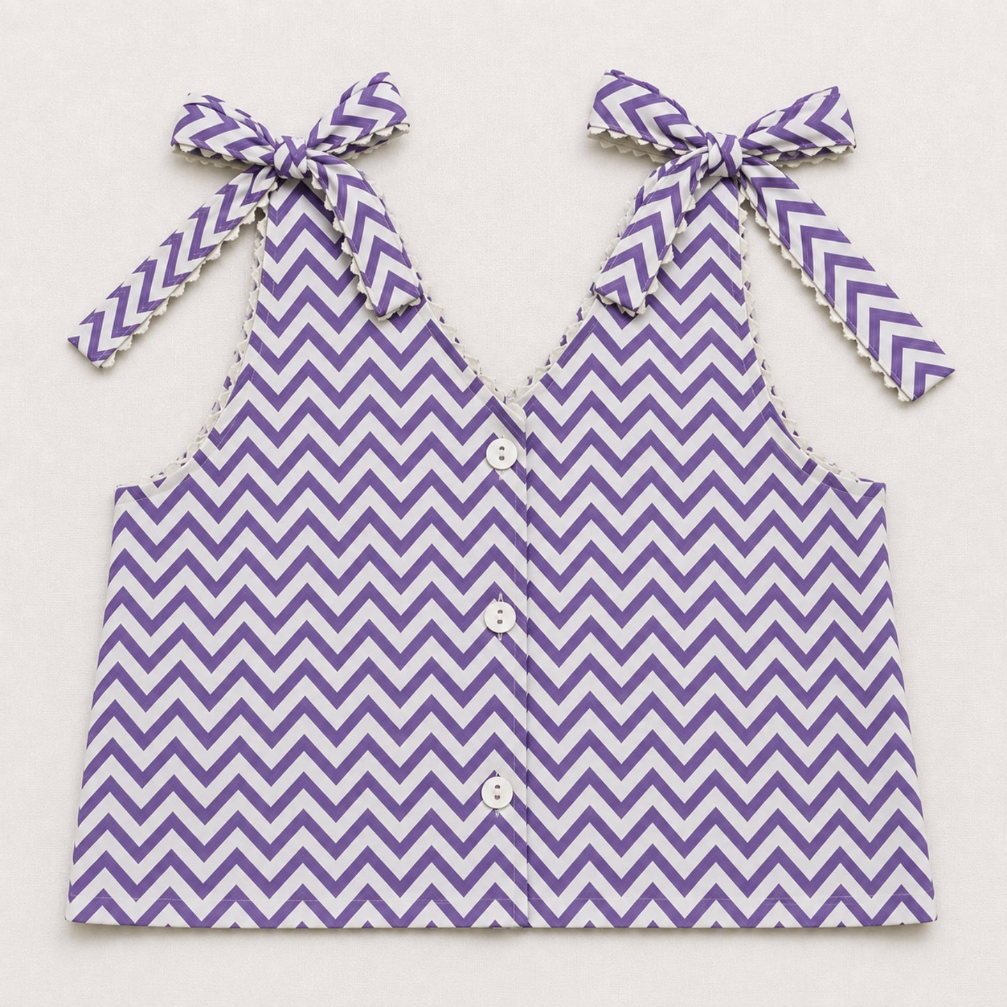 The Magic Wand Cotton Woven Chevron Printed Shoulder Tie-Up Choli And Paisley Printed Lehenga Set With Dupatta - Lavender