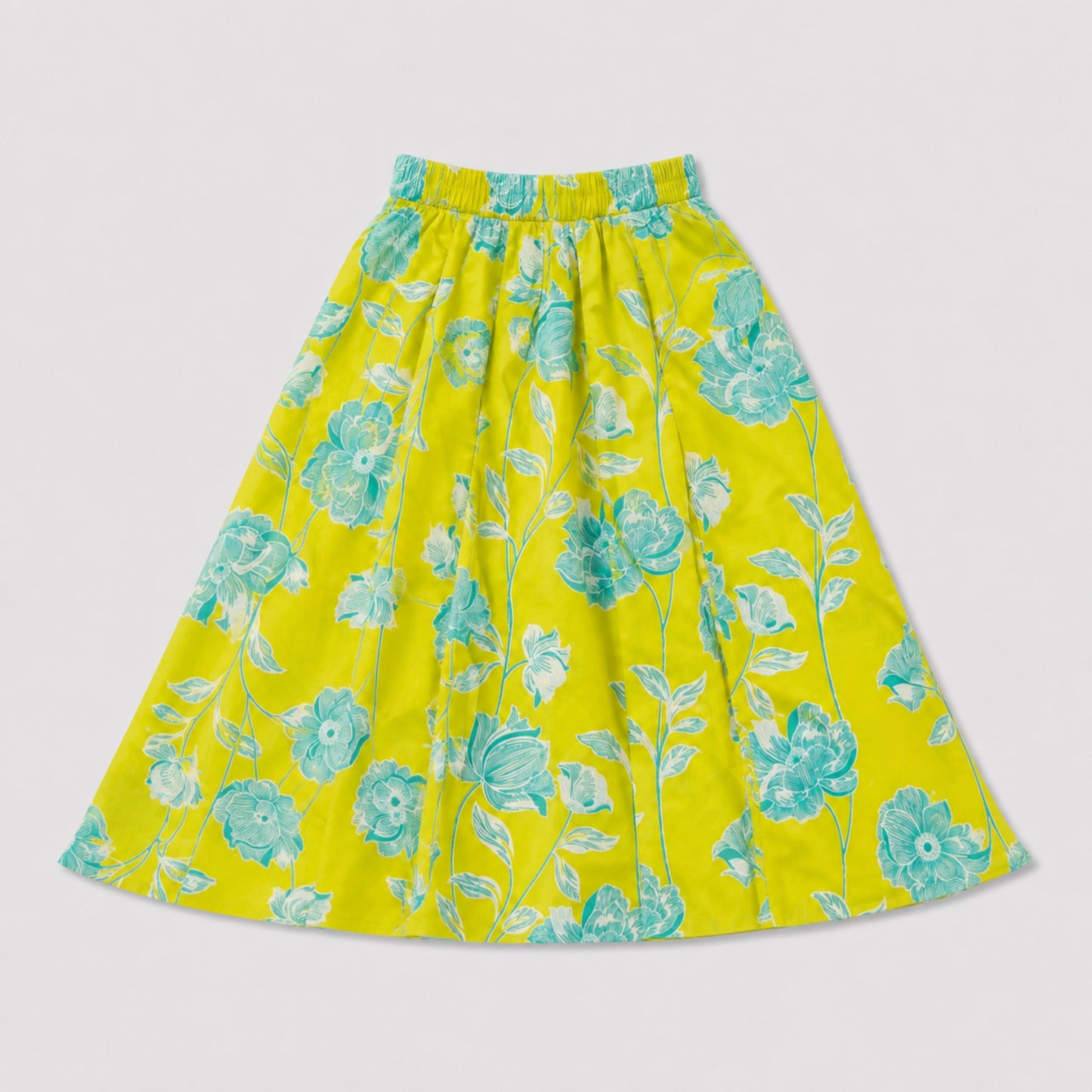 The Magic Wand Cambric Woven Shoulder Tie-Up Floral Vine Printed Choli And Lehenga Set With Dupatta - Green