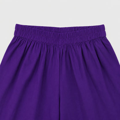 The Magic Wand Woven Three Fourth Sleeves Gota Laced Angrakha Kurta And Pant Set - Purple