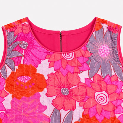 The Magic Wand Woven Sleeveless Ethnic Motif Printed And Sequin Embellished Tassel Detail Top And Palazzo Set - Pink