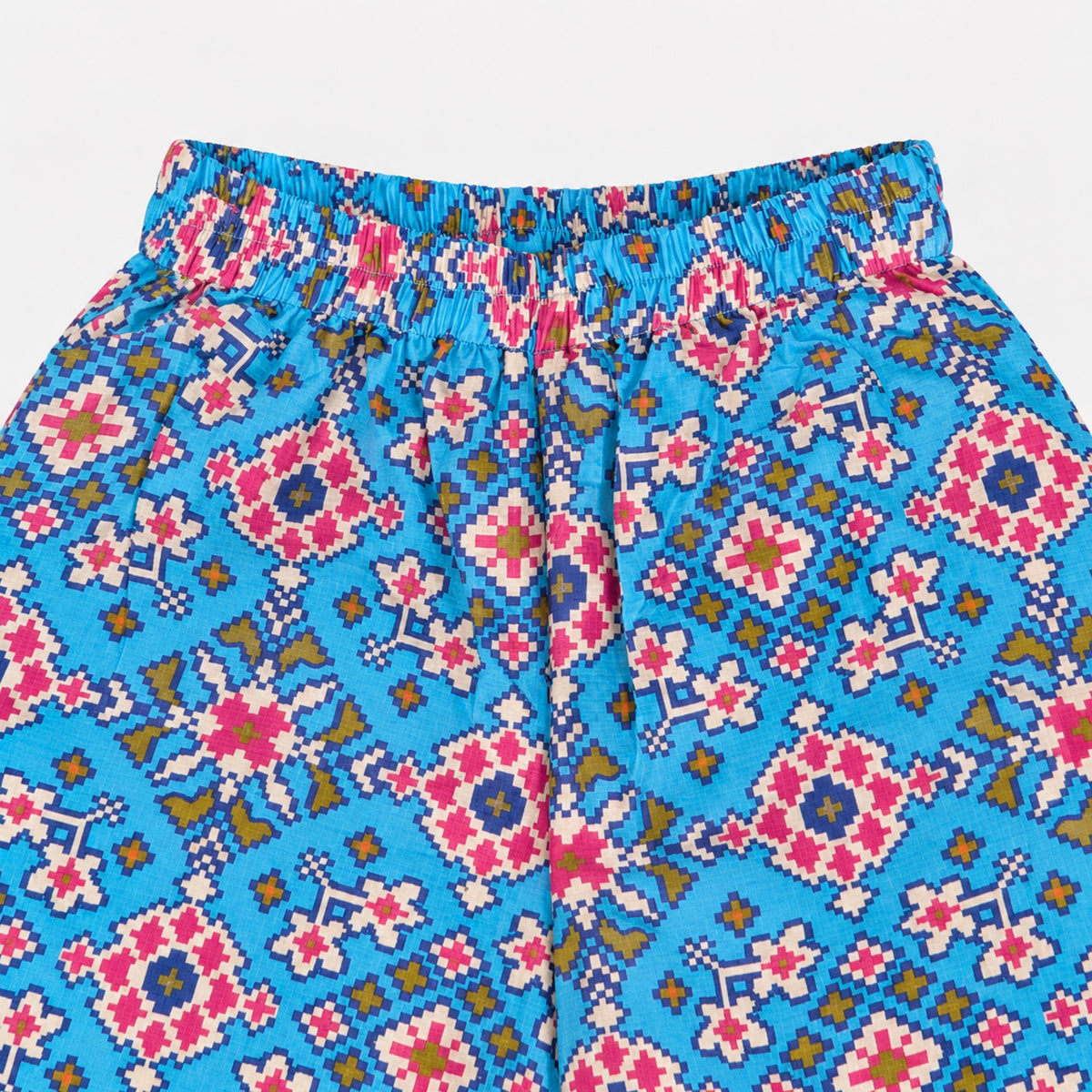 The Magic Wand Woven Sleeveless Ethnic Motif Printed Lace Detail Top And Palazzo Set -  Blue