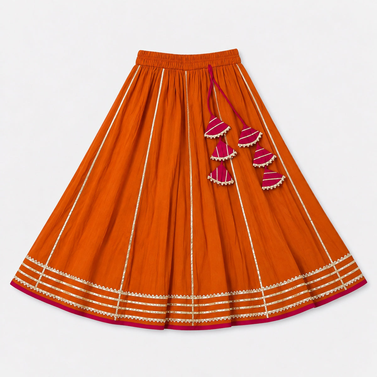 The Magic Wand Woven Coin Laced Halter Neck Choli And Lehenga Set With Dupatta - Fuchsia