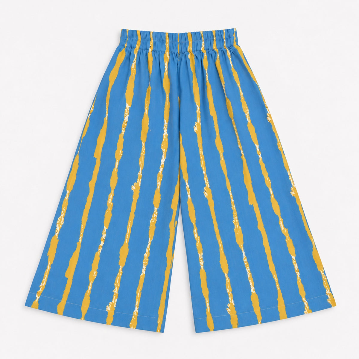 The Magic Wand Cotton Woven Cambric Sleveeless Stripes Printed Waistcoat Top And Pant Set - Blue