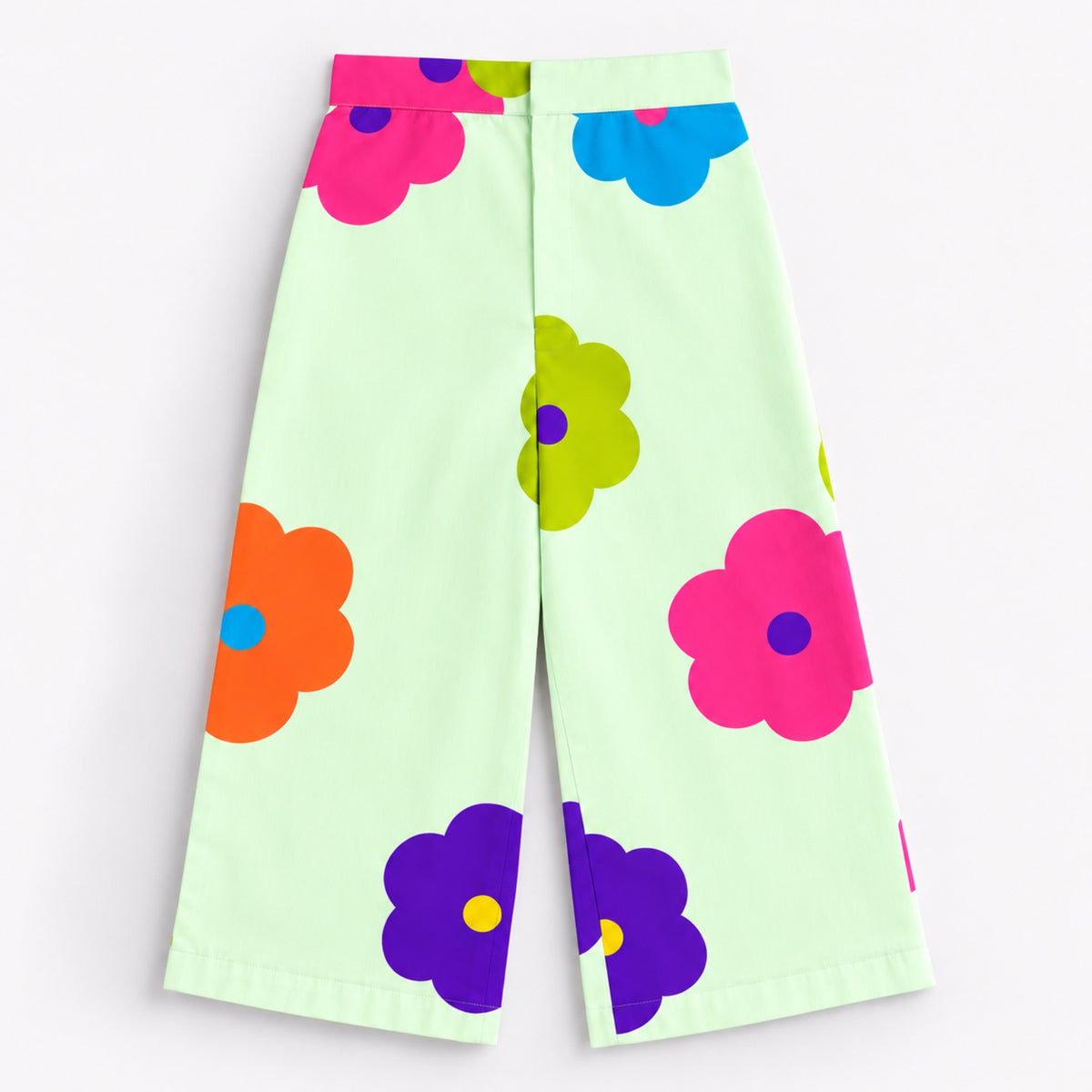 The Magic Wand 100% Cotton Woven Half Sleeves Bold Floral Printed Shirt And Pant Set - Mint Green