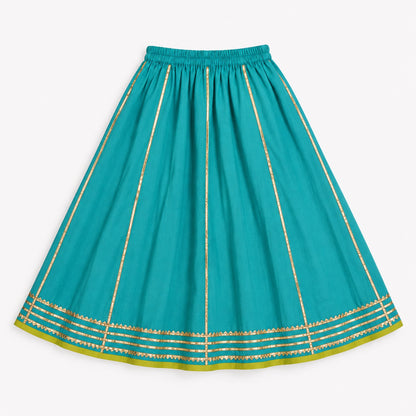 The Magic Wand Woven Sleeveless Lace Embellished Statement Tassel Detailed Choli & Lehenga Set With Dupatta - Sea Green