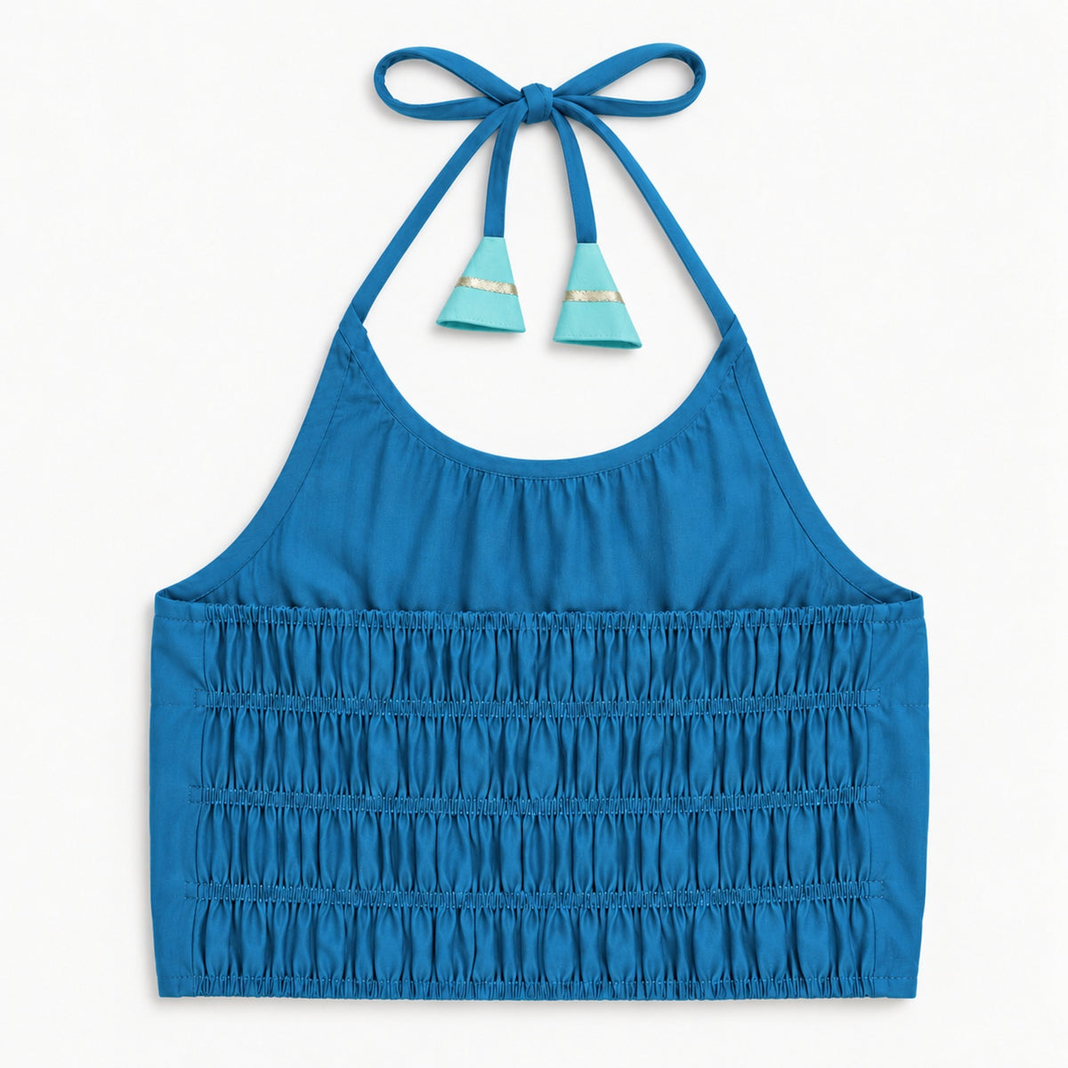 The Magic Wand Woven Coin Laced Halter Neck Choli And Lehenga Set With Dupatta - Blue