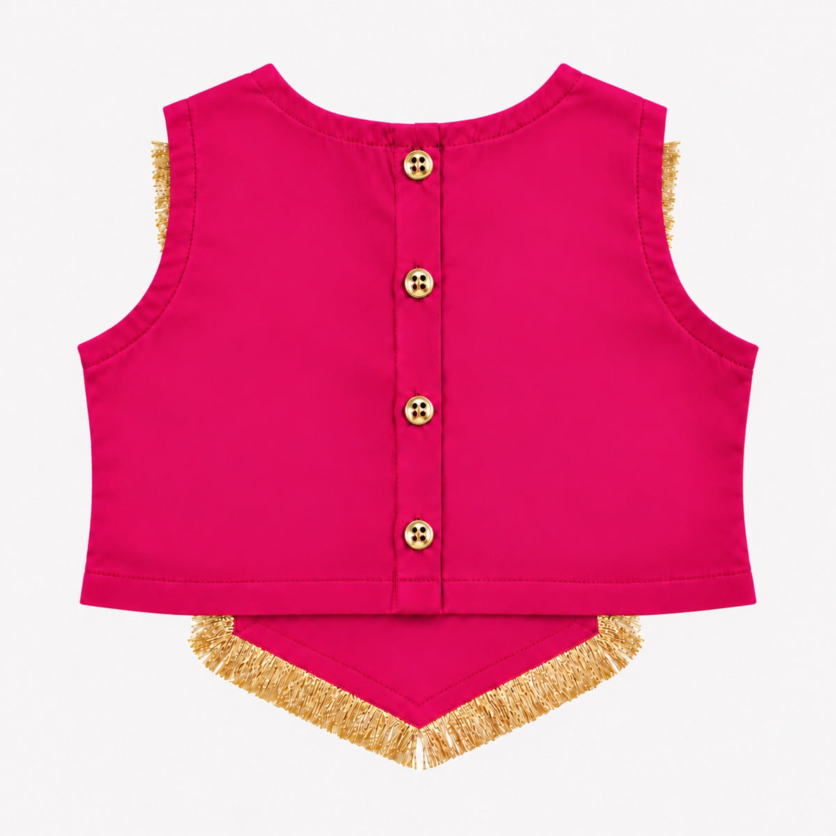 The Magic Wand Woven Sleeveless Fringe Laced Top and Palazzo Set - Fuschia