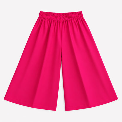 The Magic Wand Woven Sleeveless Fringe Laced Top and Palazzo Set - Fuschia