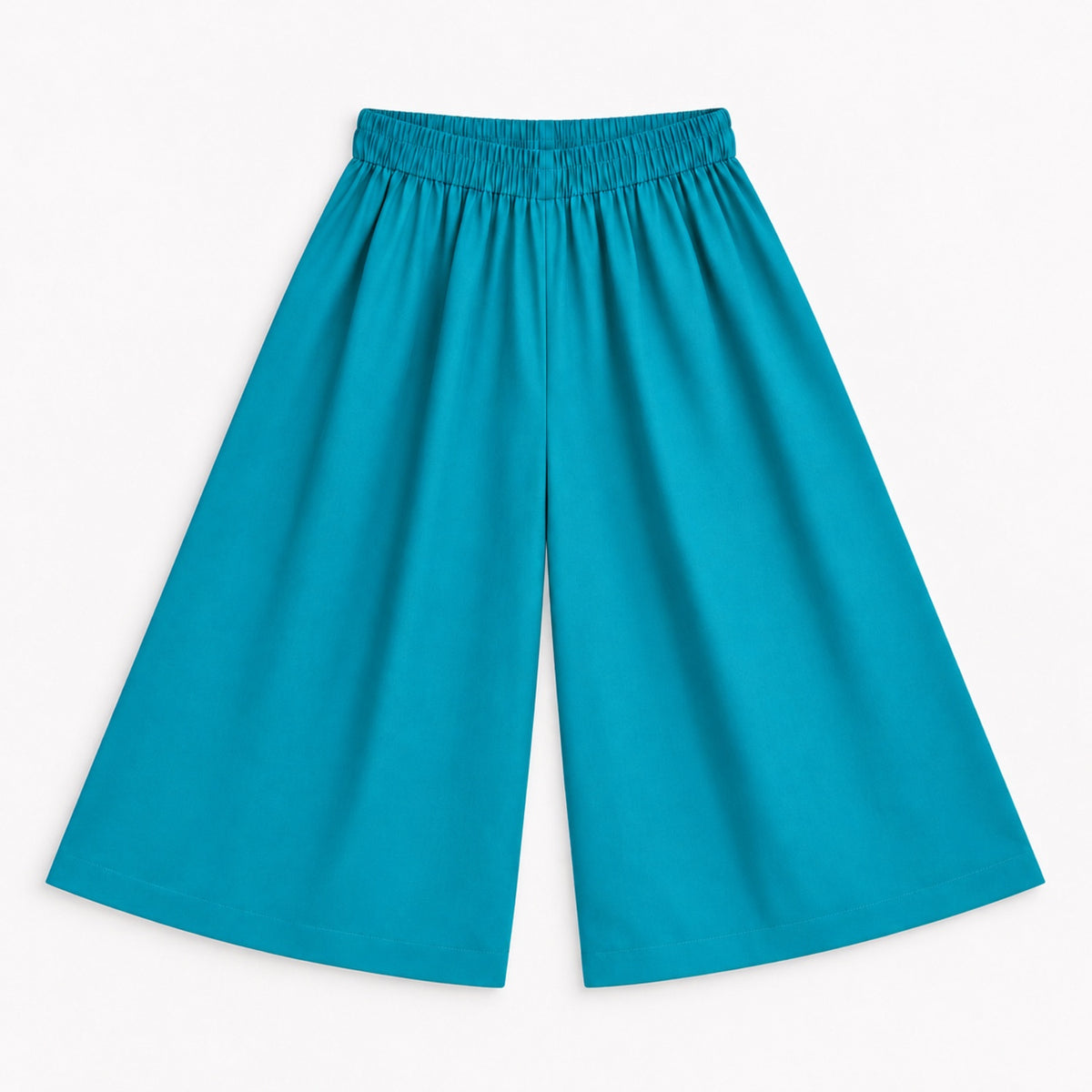 The Magic Wand Woven Sleeveless Fringe Laced Top and Palazzo Set - Teal Blue