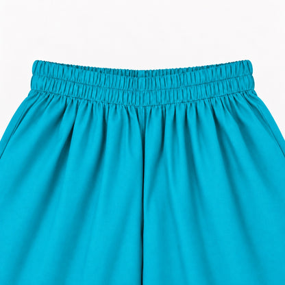 The Magic Wand Woven Sleeveless Fringe Laced Top and Palazzo Set - Teal Blue