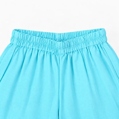 The Magic Wand Woven Elbow Sleeves Aaliya Cut Laced Kurti And Pant Set - Sky Blue