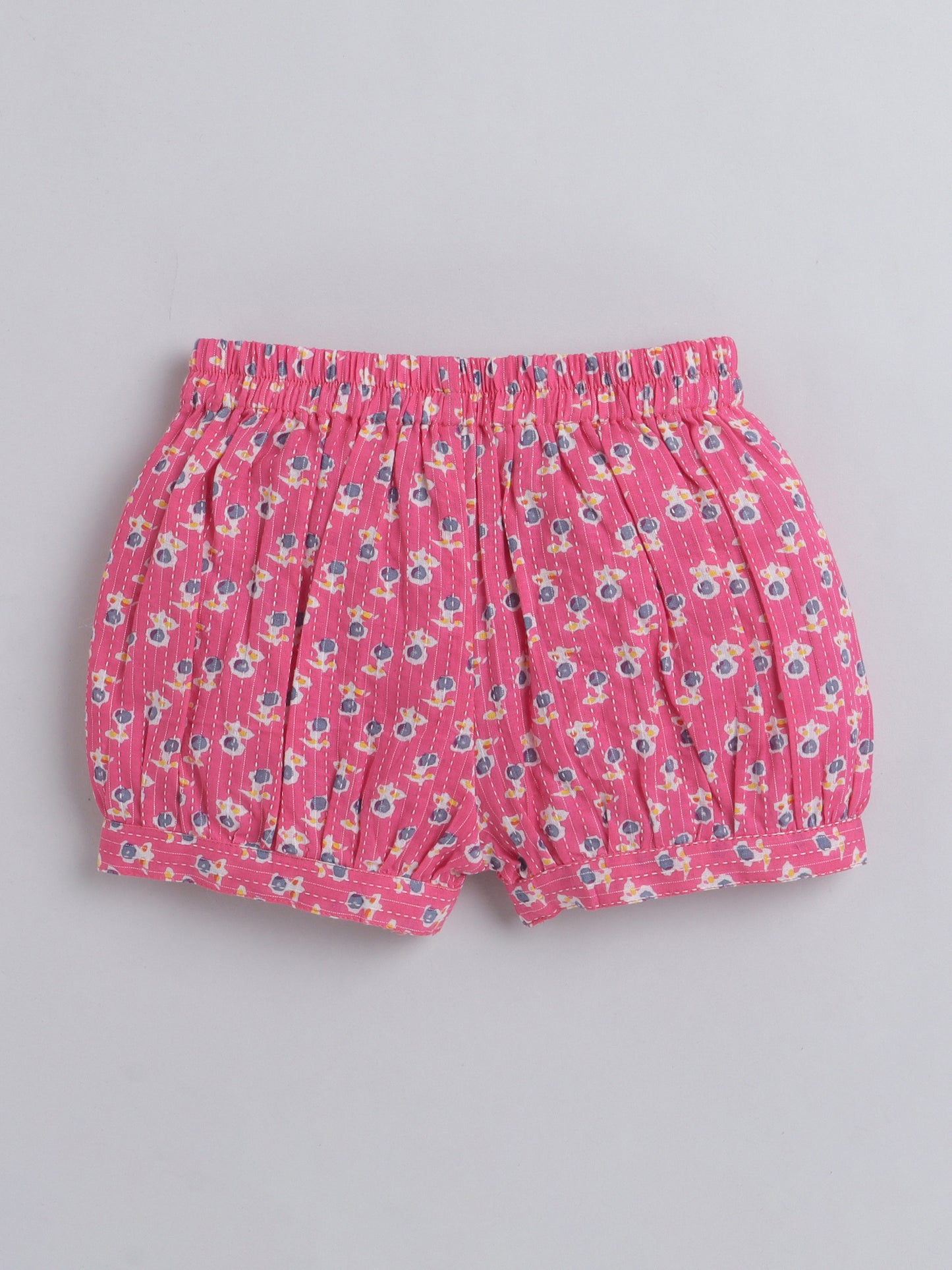 Hand Block Printed Sleeveless Top and Shorts Night Wear Lounge Wear Set For Girls Coral