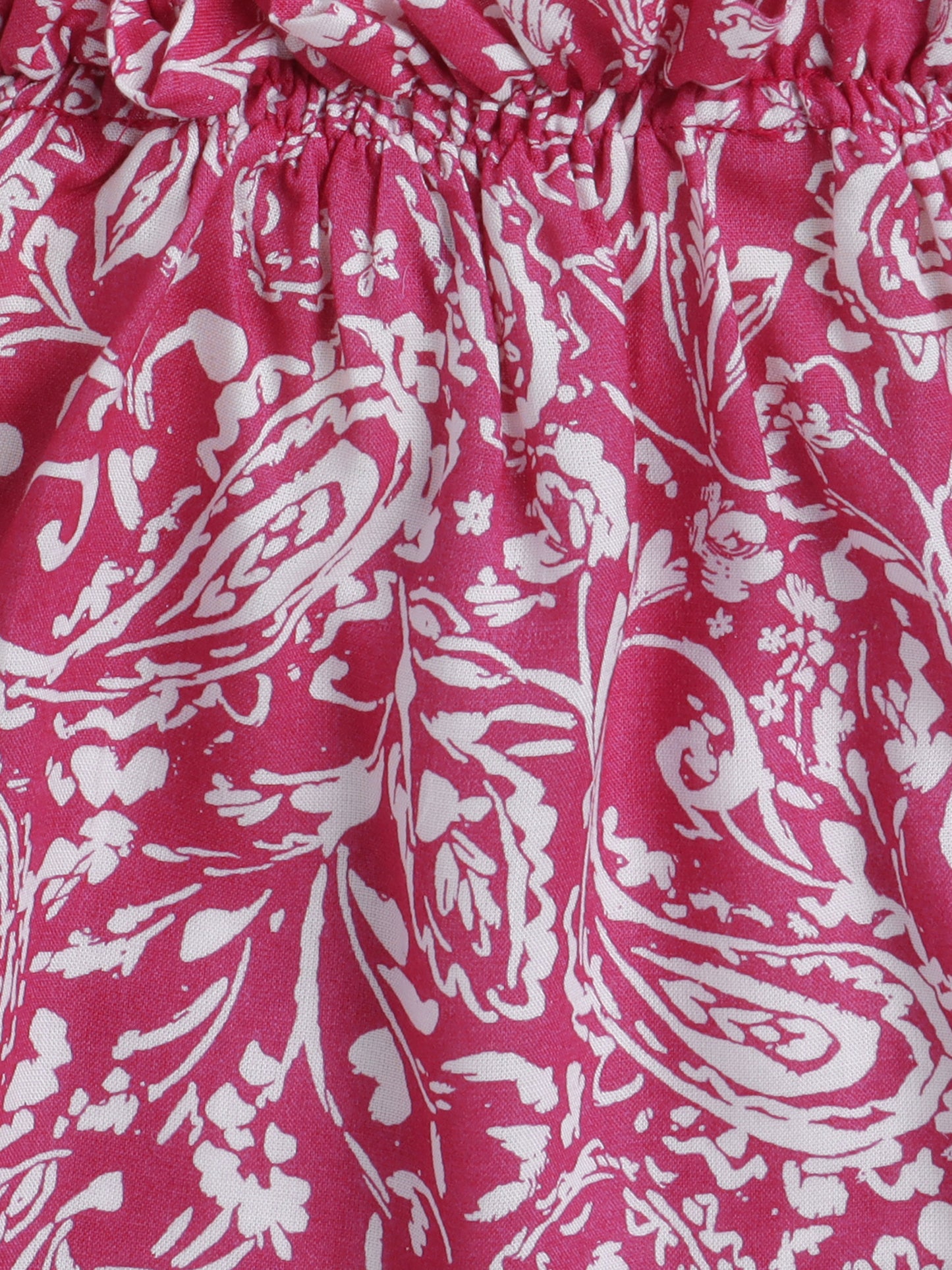 Floral Printed Shoulder Straps Singlet Tie Up Knot Top And Shorts Set For Girls Pink