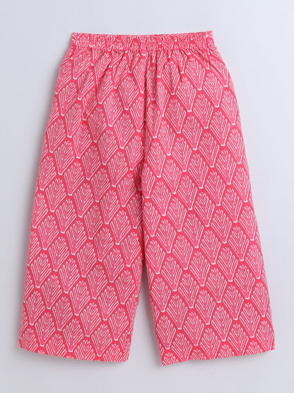 Sleeveless Sustainable Floral Printed Waist Co ord Sets Pink