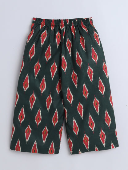 Sustainable Floral Printed Sleeveless Waist Co ord Sets Green