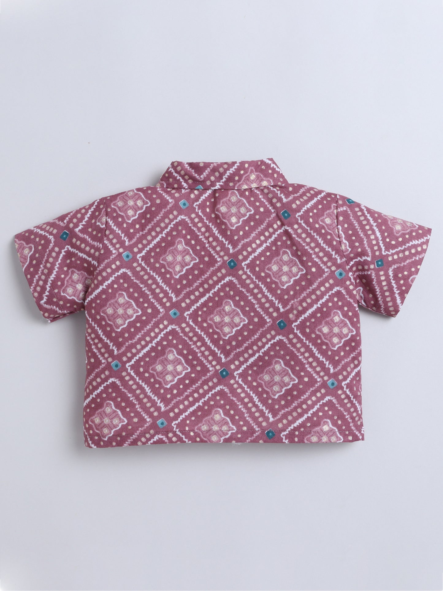 Sustainable Geometirc Printed Sleeveless Waist Co ord Sets-Onion Pink