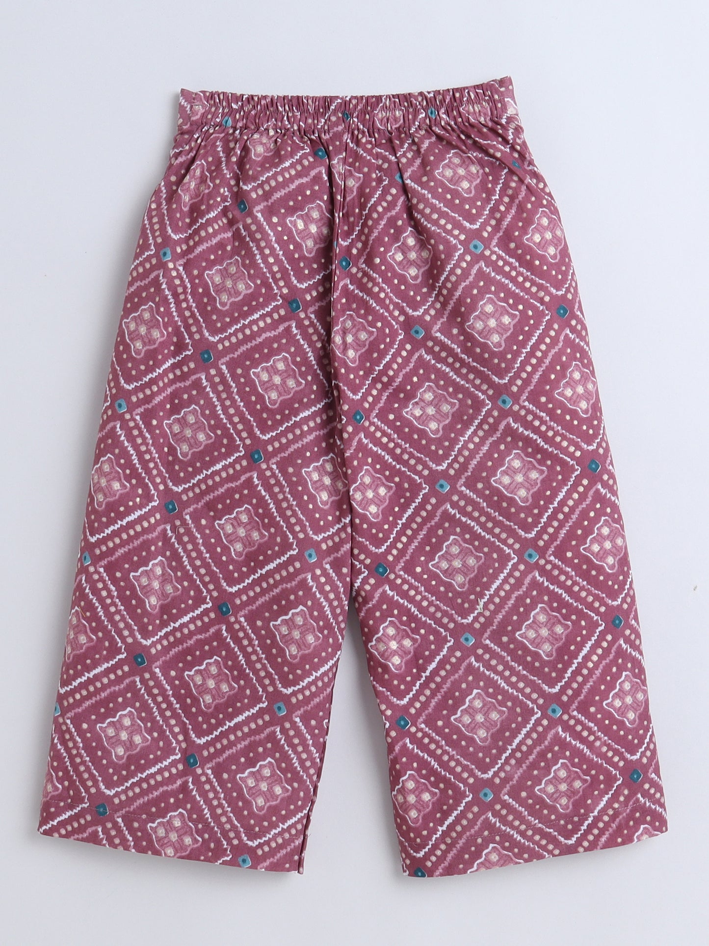 Sustainable Geometirc Printed Sleeveless Waist Co ord Sets-Onion Pink