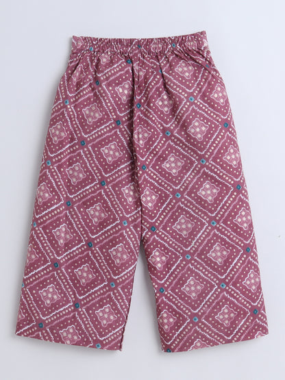 Sustainable Geometirc Printed Sleeveless Waist Co ord Sets-Onion Pink