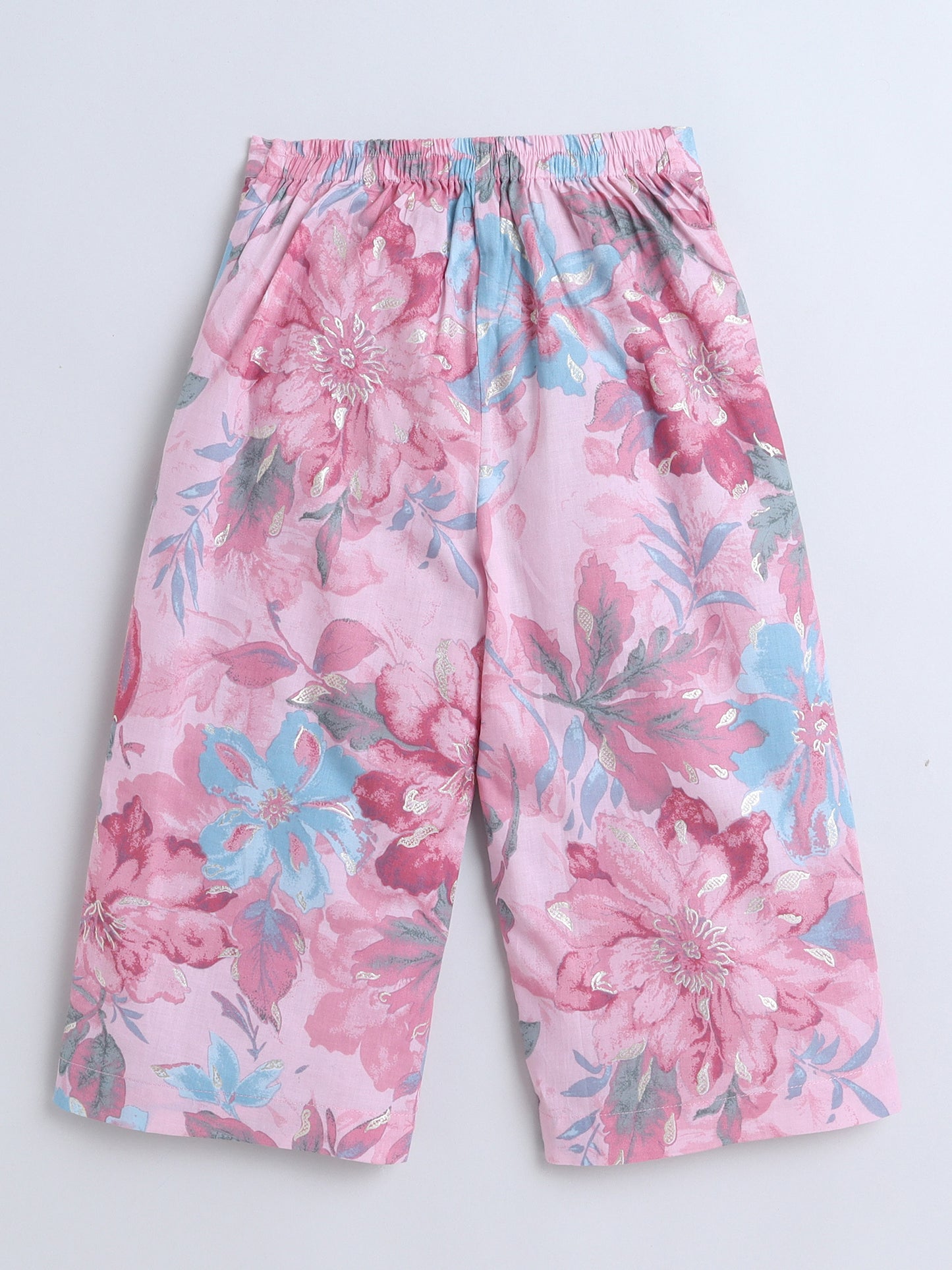Sustainable Floral Printed Sleeveless Waist Co ord Sets Pink