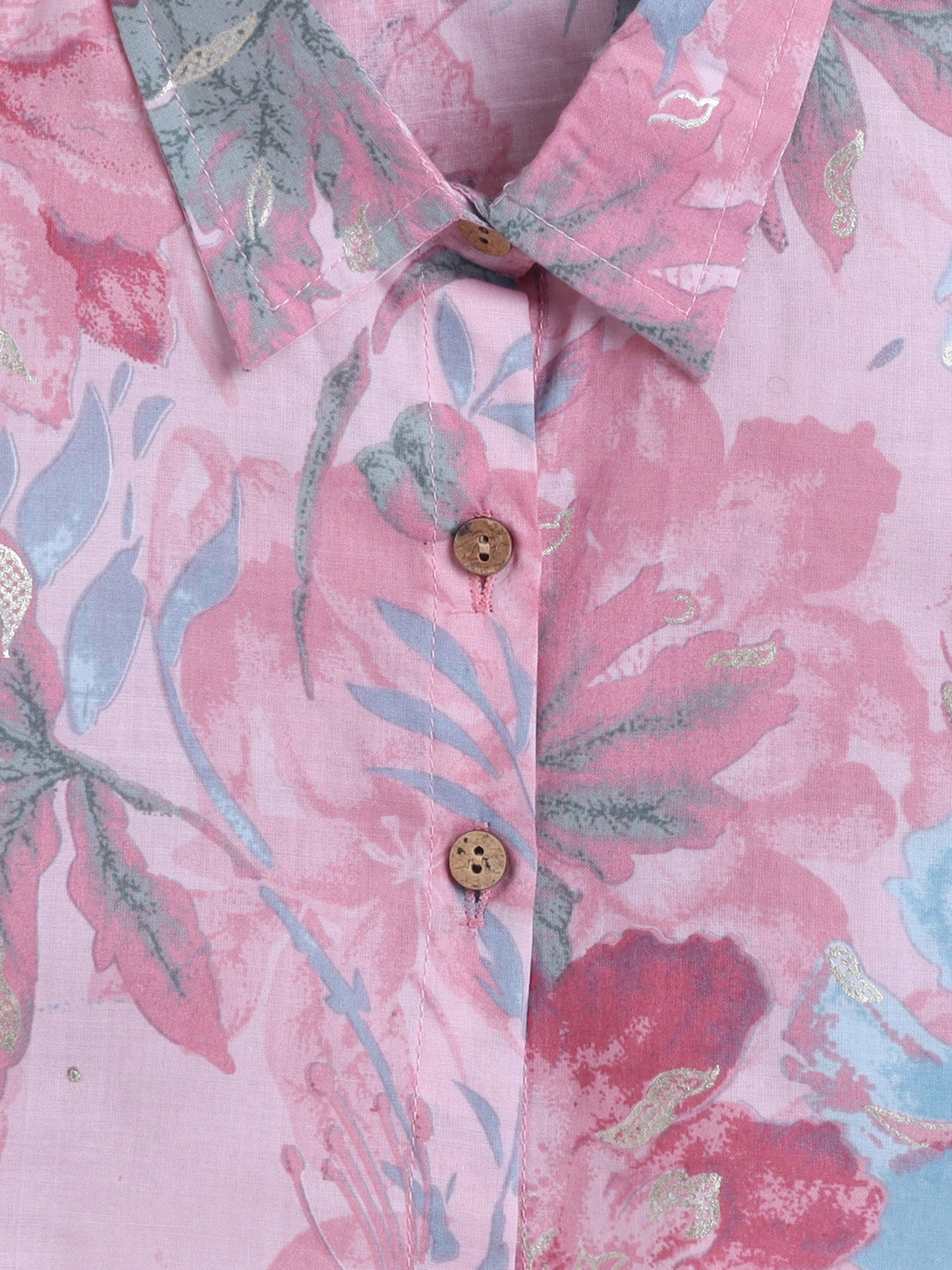 Sustainable Floral Printed Sleeveless Waist Co ord Sets Pink