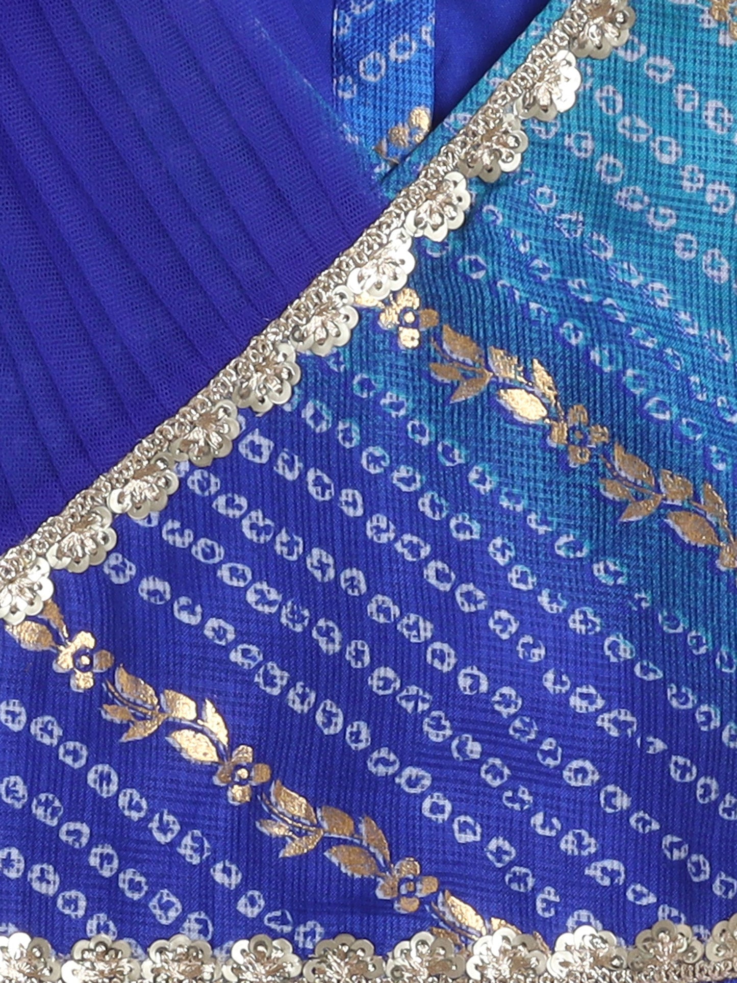 Sleeveless Lace Embellished Choli With Lehenga Set -Blue