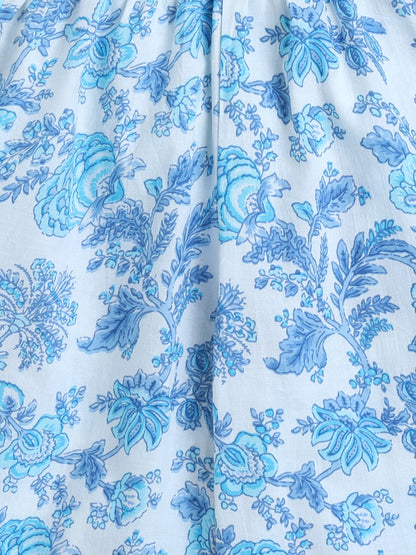 Floral Print Printed Sleeveless Top and Pant Set Co-Ords Set For Girls-Blue