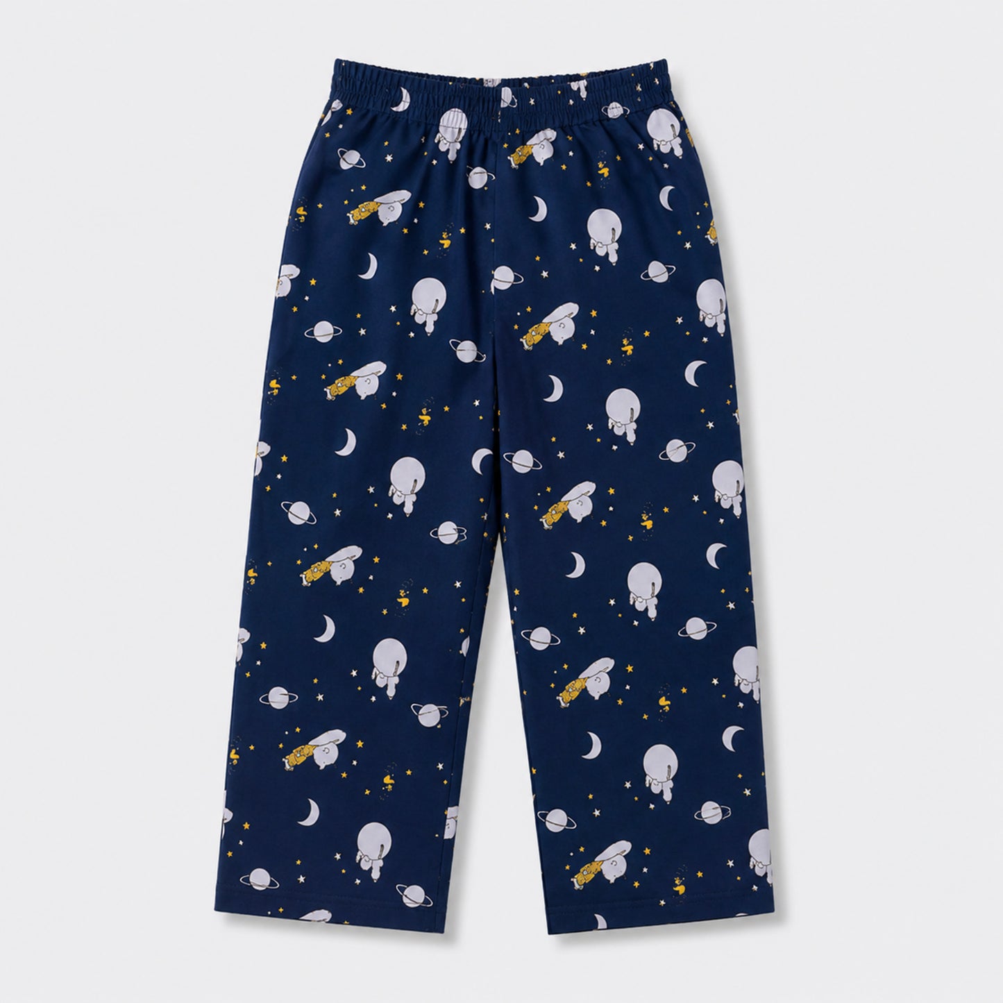 The Magic Wand Cotton Woven Full Sleeves Space Themed Coordinating Shirt And Pant Night Suit - Navy Blue