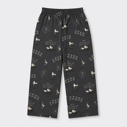 The Magic Wand Cotton Woven Full Sleeves Cartoon Printed Coordinating Shirt And Pant Night Suit - Grey