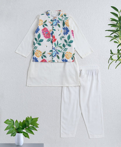 The-Magic-Wand-Woven-Full-Sleeves-Solid-Kurta-and-Pyjama-Set-with-Floral-Printed-Jacket--Yellow