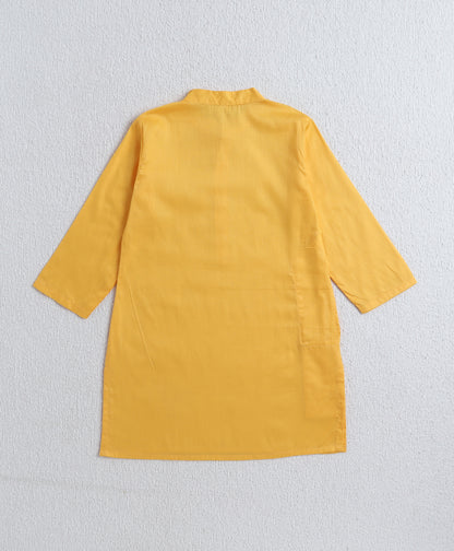 The-Magic-Wand-Cotton-Woven-Full-Sleeves-Bandhani-Printed-Kurta-with-Pyjama-Set--Yellow