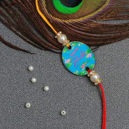 The Magic Wand Trendy Beautiful Bhabhi Printed Rakhi - Blue