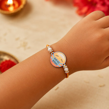 The Magic Wand Cute Mask Wala Bhai Printed Rakhi - White